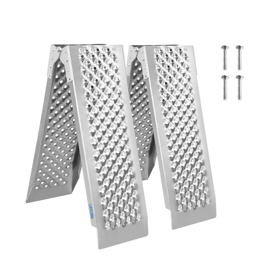 LIEKUMM 2X Aluminium Auffahrrampe, 400 kg Tragkraft 150 x 23 cm Klappbar Auffahrrampe für Anhänger, Motorrad Rampe für PKW, Leichte Laderampe für Treppe, ATV, UTV, Quad, Fahrrad, Motorrad