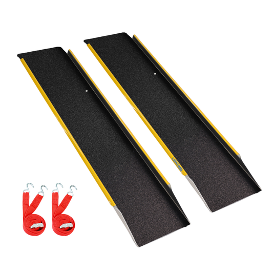 LIEKUMM 2 Stück Auffahrrampe, 600 kg Tragkraft 120 x 25cm Verbreitert Aluminium Motorrad Rampe, Auffahrrampe für Anhänger Motorrad ATV Quad PKW Fahrrad Auto Laderampe