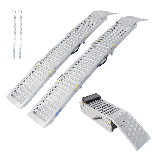 LIEKUMM Heavy Duty Stahl-Laderampen, 200 x 25 x 5CM Motorrad Rampe, Auffahrrampe mit 500KG/PR Kapazität, Auto-Rampen mit 1600KG/PR Kapazität, ATV Quad PKW Auto Verladerampe