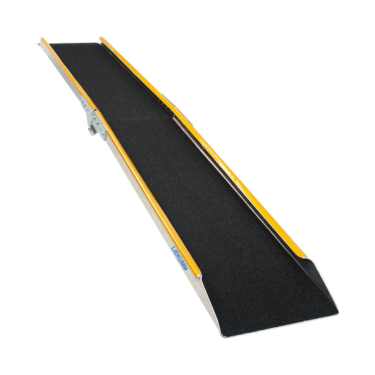 LIEKUMM 1 x 180 cm Auffahrrampe, 200 kg Tragkraft Aluminium Motorrad Rampe Klappbar, rutschfest Auffahrrampe für Anhänger, ATV, Motorrad, Fahrrad, PKW, Auto Laderampe