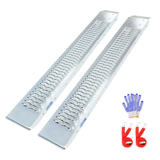 LIEKUMM 2X Auffahrrampe, 440kg Tragkraft Stahl Motorrad Rampe, 151 cm Auffahrrampe für Anhänger, Auto, Garage, Elektromotorrad, ATV, Werkstatt, Lager, Laderampe Motorrad