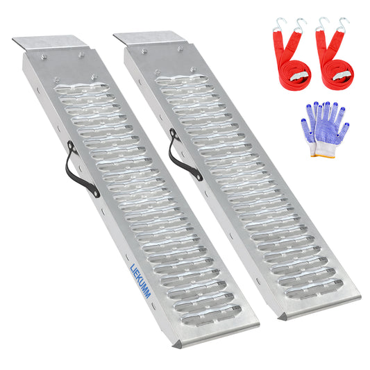 LIEKUMM 2X Auffahrrampe, 440kg Tragkraft Stahl Motorrad Rampe, 100 cm Auffahrrampe für Anhänger, Auto, Garage, Elektromotorrad, ATV, Werkstatt, Lager, Laderampe Motorrad