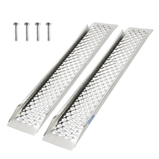 LIEKUMM 2X Aluminium Auffahrrampe, 600 kg Tragkraft 150 x 21,5 cm Auffahrrampe für Anhänger, Motorrad Rampe für PKW, Anhänger, Leichte Laderampe für Treppe, ATV, UTV, Quad, Fahrrad, Motorrad