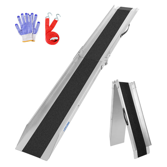 LIEKUMM 1X Motorrad Auffahrrampe Klappbar, 280KG Kapazitä, 180cm Motorradrampe aus Eisen mit Anti-Rutsch-Folie, Rampe Motorrad für anhänger ATV PKW Treppe