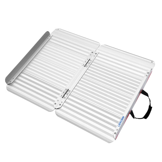 LIEKUMM Rollstuhlrampe Verbreitert Rollstuhlrampe für Treppen, 400 kg Tragkraft Aluminium Rampe für Rollstuhl, Stufen, Bordsteine, Schwellenrampe für Elektro-Rollstuhl, Kinderwagen