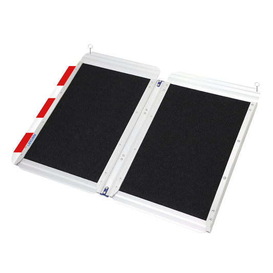 LIEKUMM Rollstuhlrampe 77 cm Breite, 300 kg Kapazität Rollstuhlrampe Klappbar, Aluminium Rollstuhlrampe für Treppen, Stufen, Bordsteine, Schwellenrampe für Elektro-Rollstuhl, Kinderwagen