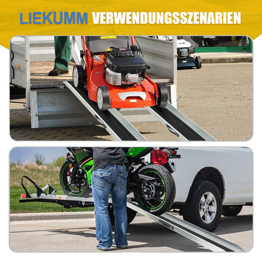 LIEKUMM 600 kg Tragkraft Stahl Motorrad Rampe, Laderampe für Motorrad, Elektromotorrad, ATV, Werkstatt, Lager, Auffahrrampe für Anhänger, Garage, Laderampe Motorrad