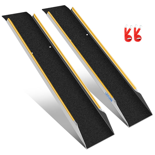 LIEKUMM Auffahrrampe, 2 Stück, Laderampe bis zu 600kg pro Paar, Alu Motorradrampe Verladerampe Anhängerrampe für ATVs Schweres Motorrad Rasenmäher Schneefräsen LKWs Vierräder