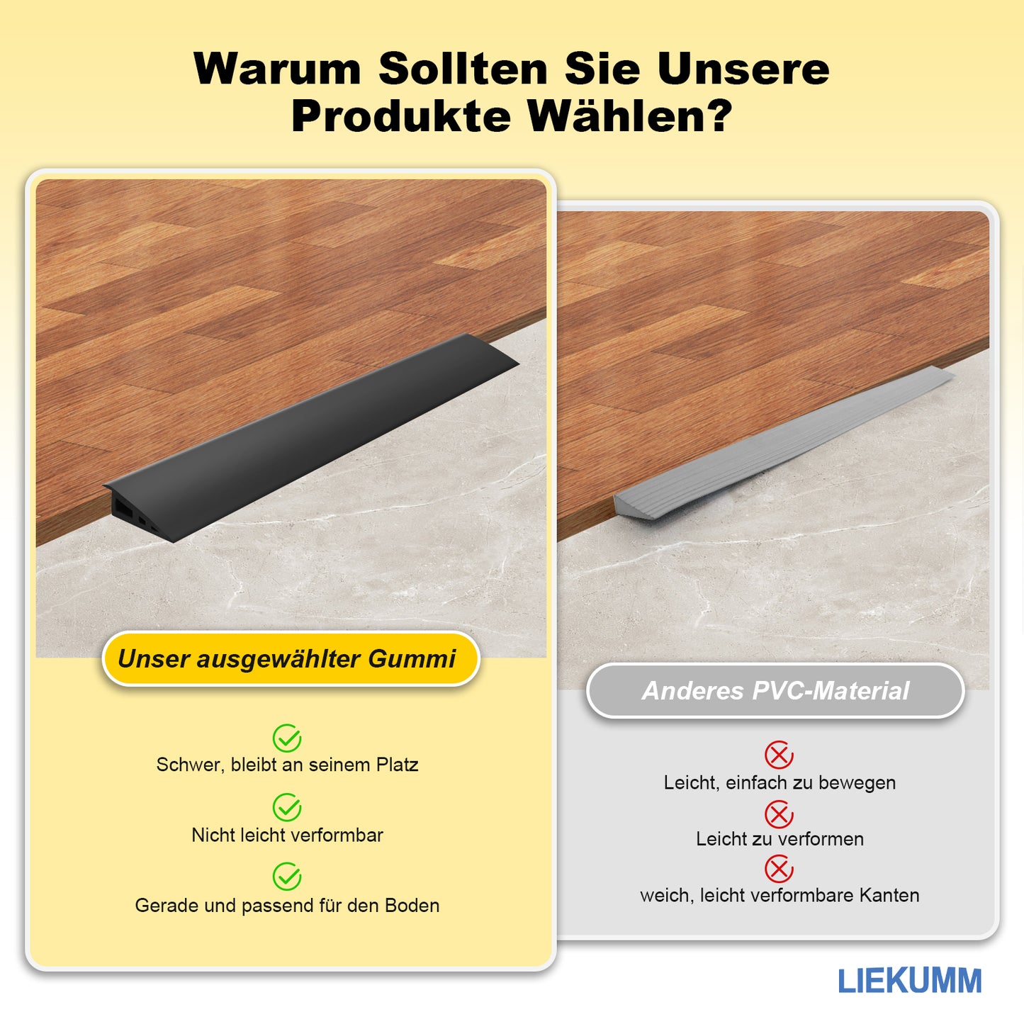 LIEKUMM  Türschwellenrampe, 1000 kg Tragkraft, Rampe für Rasen, Türschwellen, Teppich, Bordsteinrampe für Golfcart, Motorrad, Rollstuhl, Transportwagen