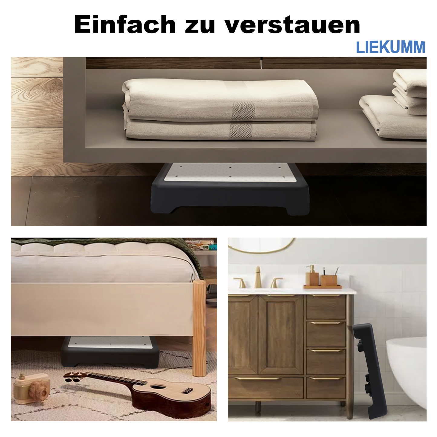LIEKUMM Halbstufe 8,5 cm – Rutschfest, 220 kg, Einstiegshilfe für Bad & Alltag