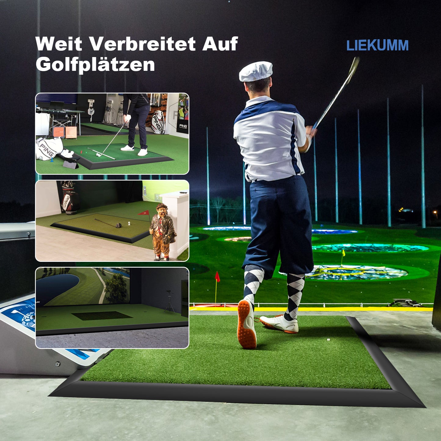 LIEKUMM  Türschwellenrampe, 1000 kg Tragkraft, Rampe für Rasen, Türschwellen, Teppich, Bordsteinrampe für Golfcart, Motorrad, Rollstuhl, Transportwagen