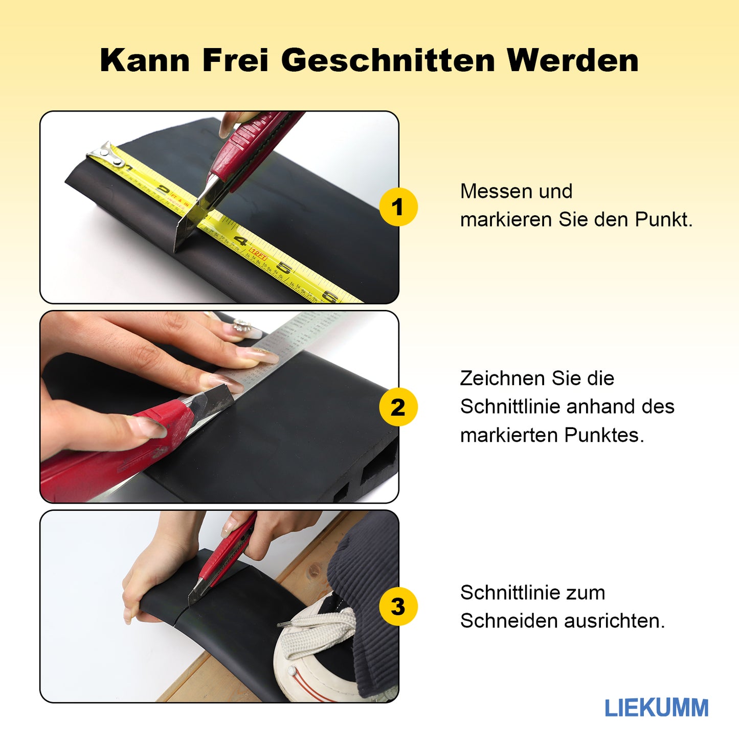 LIEKUMM  Türschwellenrampe, 1000 kg Tragkraft, Rampe für Rasen, Türschwellen, Teppich, Bordsteinrampe für Golfcart, Motorrad, Rollstuhl, Transportwagen