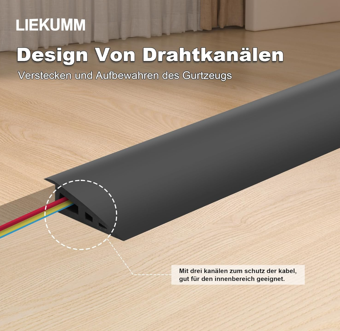 LIEKUMM 100 cm Gummi Türschwellenrampe, 3–3,5 cm Höhe, 1000 kg Tragkraft, Rampe für Rasen, Türschwellen, Teppich, Bordsteinrampe für Golfcart, Motorrad, Rollstuhl, Transportwagen