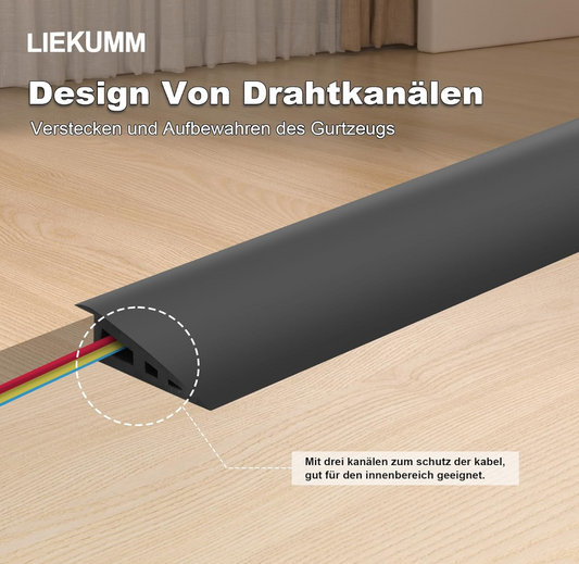 LIEKUMM 100 cm Gummi Türschwellenrampe, 3–3,5 cm Höhe, 1000 kg Tragkraft, Rampe für Rasen, Türschwellen, Teppich, Bordsteinrampe für Golfcart, Motorrad, Rollstuhl, Transportwagen