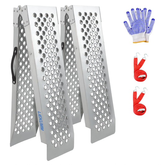 LIEKUMM 2X Auffahrrampe,150 cm Stahl Klabbar Laderampe, 600 kg Tragkraft Auffahrrampe für Anhänger, Treppe, Motorrad Rampe für ATV, LKW, Quad, E-Bikes