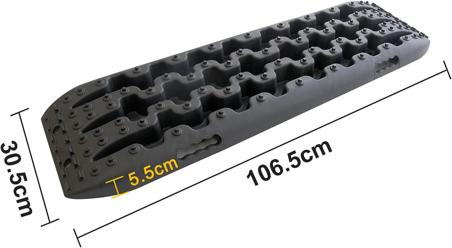 2 Stück Traktionshilfe Caravan Bergungsketten Traktionshilfe Schnee Offroad-Schienen Traktionsband Traktionsmatten Gripmatte Sand Schneereifen Leiter für PKW LKW Schwarz