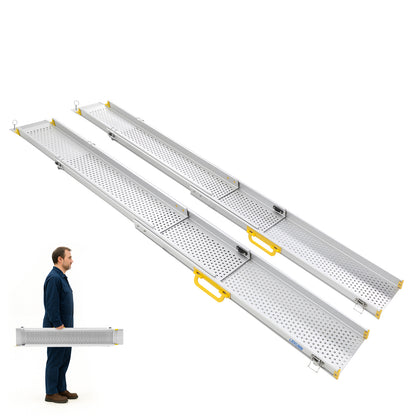 LIEKUMM Rollstuhlrampe 2er Set, teleskopisch 127–300 cm, 300 kg, für Treppen & Stufen