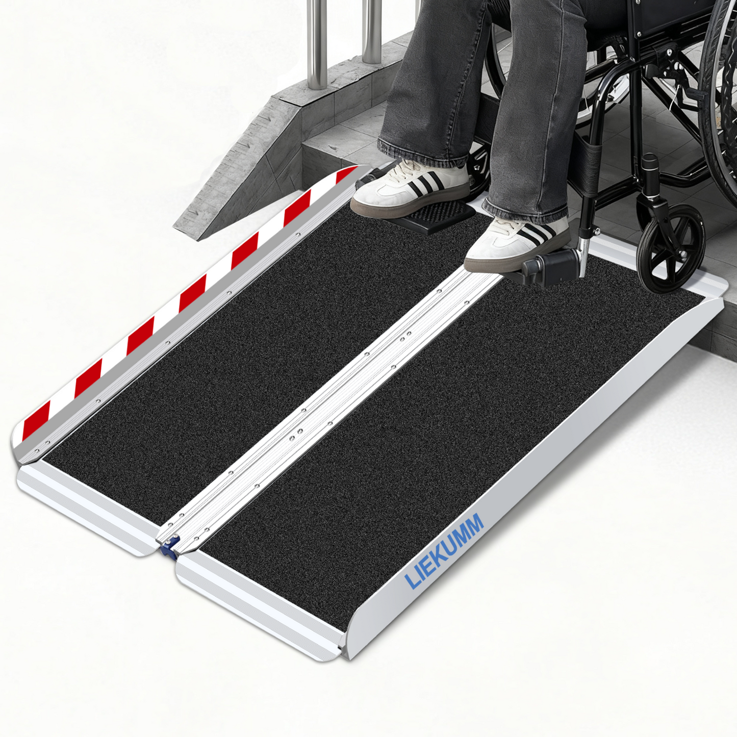 LIEKUMM Extra Breite Rollstuhlrampe 61-152 cm – Aluminium, klappbar, 300 kg