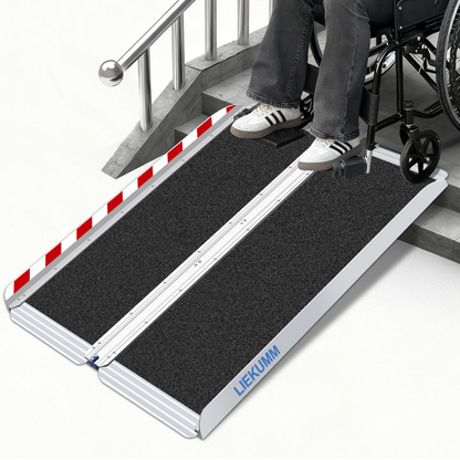 LIEKUMM Extra Breite Rollstuhlrampe 61-152 cm – Aluminium, klappbar, 300 kg