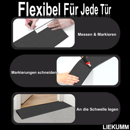 LIEKUMM Gummi Schwellenrampe – Rutschfest, 650 kg, für Türen & Stufen