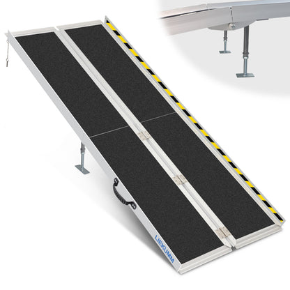 LIEKUMM Aluminium Rollstuhlrampe – Rutschfest, 300 kg Tragkraft, für Treppen & Zuhause