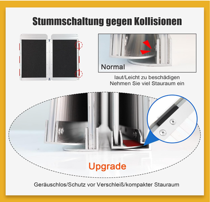 LIEKUMM Rollstuhlrampe 77 cm Breite, 300 kg Kapazität Rollstuhlrampe Klappbar, 61 cm Aluminium Rollstuhlrampe für Treppen, Stufen, Bordsteine, Schwellenrampe für Elektro-Rollstuhl, Kinderwagen