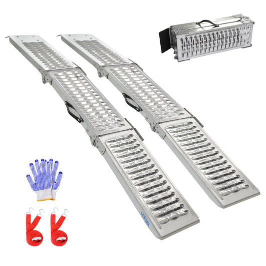 LIEKUMM Klappbare Stahl Auffahrrampe 194 cm – 440 kg, für Motorrad & Anhänger (2er Set)
