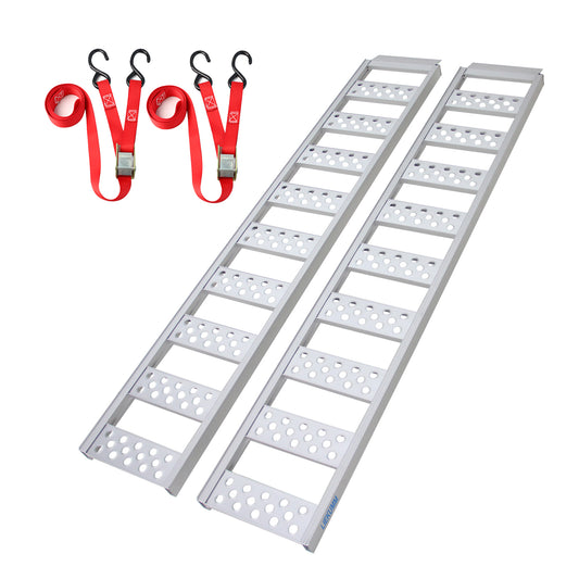 LIEKUMM 2er Set Aluminium Auffahrrampe 195,5 cm – Klappbar, 680 kg Tragkraft
