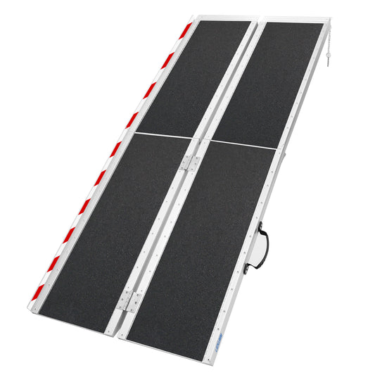 LIEKUMM Rollstuhlrampe 182,5 cm, 300 kg Tragkraft Aluminium Auffahrrampe rutschfest, Rollstuhlrampe für Treppen, Tragbare Rampe für Rollstuhl, Türschwellen, Zuhause