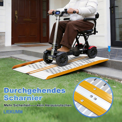 LIEKUMM Leichte Aluminium Rollstuhlrampe 121 cm – Klappbar, 300 kg