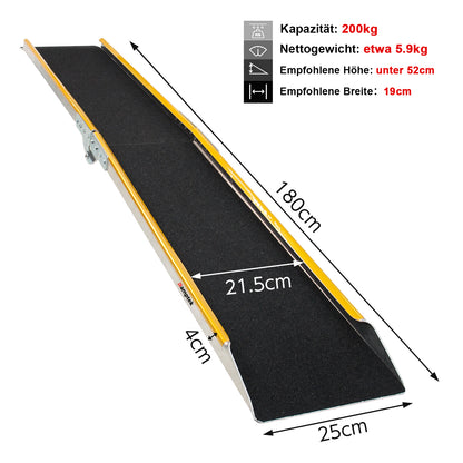 Loading ramp, 1 piece, 120cm loading ramp up to 300kg, aluminum motorcycle ramp, loading ramp, trailer ramp for ATVs, heavy motorcycles, lawn mowers, snow blowers, trucks, four-wheelers 