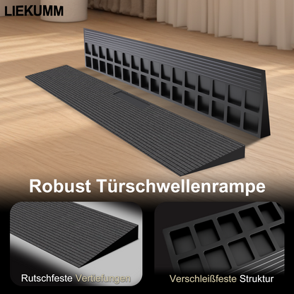 LIEKUMM Gummi Schwellenrampe – Rutschfest, 650 kg, für Türen & Stufen