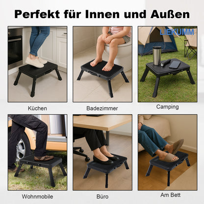LIEKUMM Tritthocker 18 cm – Klappbar, 150 kg Belastbar