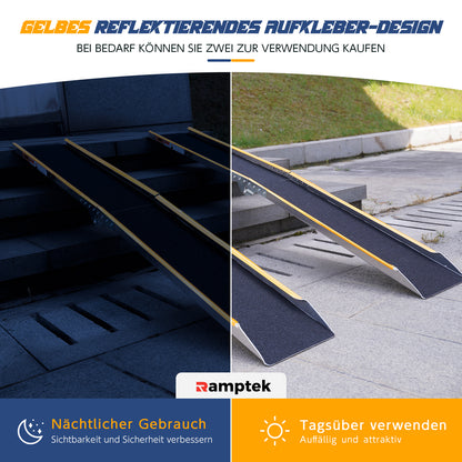 Loading ramp, 1 piece, 120cm loading ramp up to 300kg, aluminum motorcycle ramp, loading ramp, trailer ramp for ATVs, heavy motorcycles, lawn mowers, snow blowers, trucks, four-wheelers 