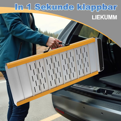 LIEKUMM Leichte Aluminium Rollstuhlrampe 121 cm – Klappbar, 300 kg