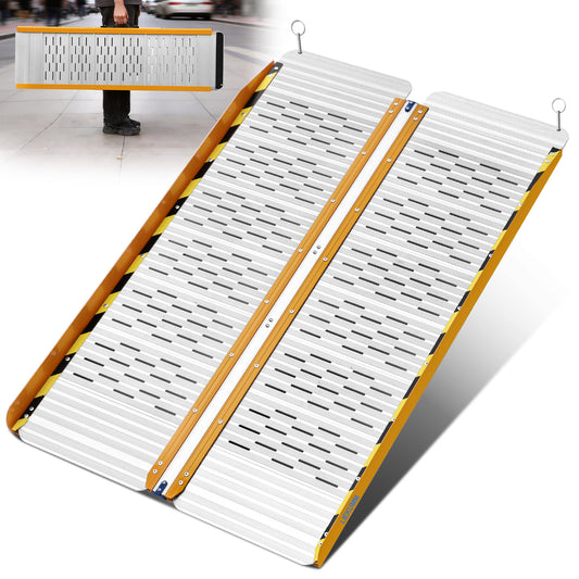 LIEKUMM Leichte Aluminium Rollstuhlrampe 121 cm – Klappbar, 300 kg