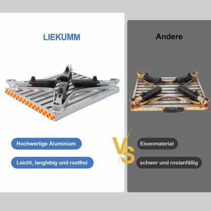 LIEKUMM Höhenverstellbarer Alu Tritthocker – Klappbar, Rutschfest, 450 kg