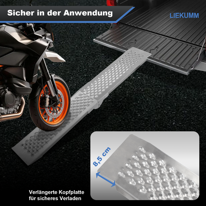 LIEKUMM 2er Set Aluminium Auffahrrampe 150 cm – Klappbar, 400 kg