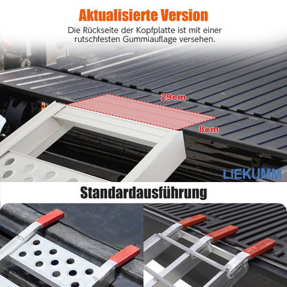 LIEKUMM 2er Set Aluminium Auffahrrampe 195,5 cm – Klappbar, 680 kg Tragkraft