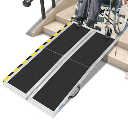 LIEKUMM Tragbare Aluminium Rollstuhlrampe 151,5 cm – Klappbar, 300 kg