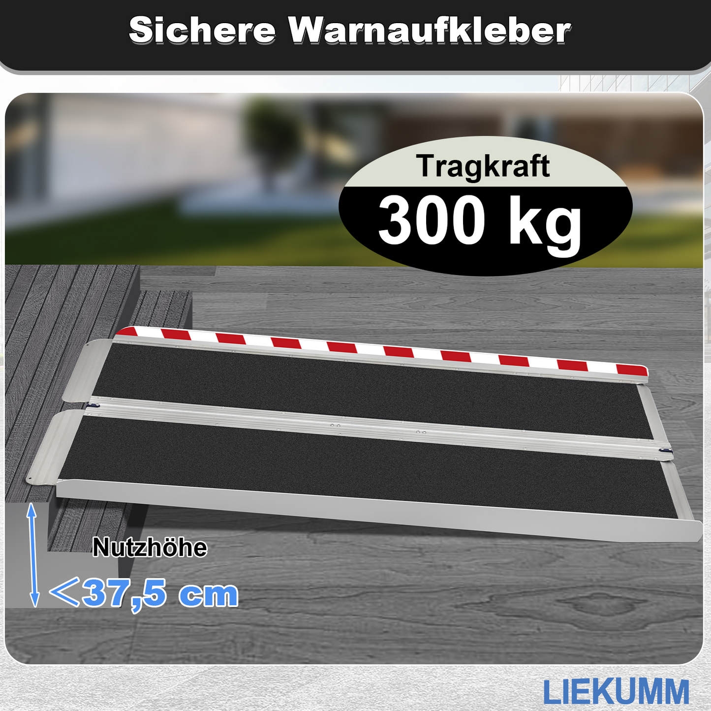 LIEKUMM Extra Breite Rollstuhlrampe 61-152 cm – Aluminium, klappbar, 300 kg