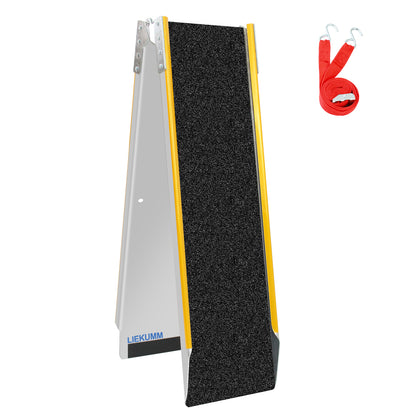 LIEKUMM 1 x 180 cm Auffahrrampe, 200 kg Tragkraft Aluminium Motorrad Rampe Klappbar
