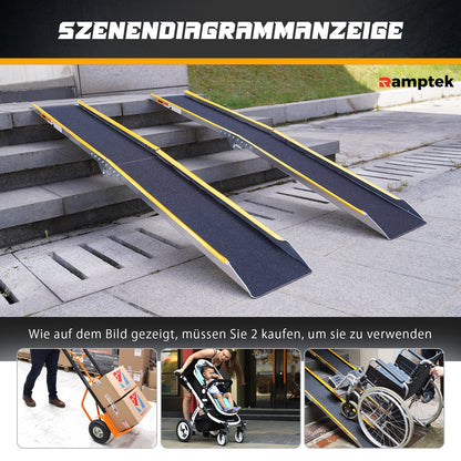 Loading ramp, 1 piece, 120cm loading ramp up to 300kg, aluminum motorcycle ramp, loading ramp, trailer ramp for ATVs, heavy motorcycles, lawn mowers, snow blowers, trucks, four-wheelers 