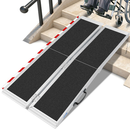 LIEKUMM Tragbare Aluminium Rollstuhlrampe 182,5 cm – Rutschfest, 300 kg