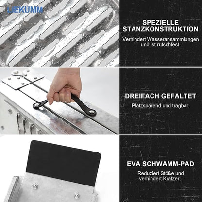 LIEKUMM 2X Faltbare Auffahrrampe, 440 kg Tragkraft Motorrad Rampe, 194 cm Stahl Klappbar Auffahrrampe für Anhänger, Rasenmäher, Rasentraktor, PKW Laderampe