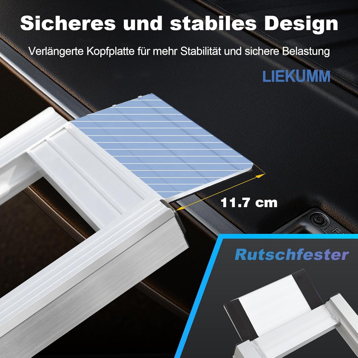 LIEKUMM 1 x 180 cm Auffahrrampe Klappbar, 200 kg Tragkraft Auffahrrampe für Anhänger, Aluminium Leicht Motorrad Rampe für Motorrad, E-Bike, Dirtbike, Fahrrad