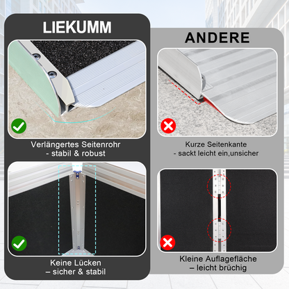 LIEKUMM Extra Breite Rollstuhlrampe 61-152 cm – Aluminium, klappbar, 300 kg