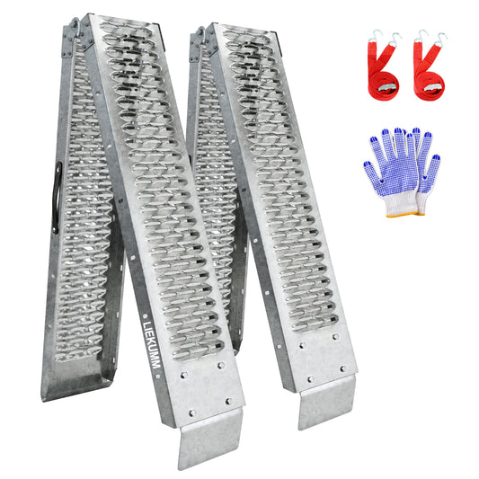 LIEKUMM Klappbare Stahl Auffahrrampe 210 cm – 440 kg, für Motorrad & Anhänger (2er Set)