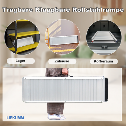 LIEKUMM Extra Breite Rollstuhlrampe 61-152 cm – Aluminium, klappbar, 300 kg
