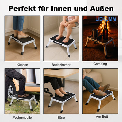 LIEKUMM Tritthocker 18 cm – Klappbar, 150 kg Belastbar